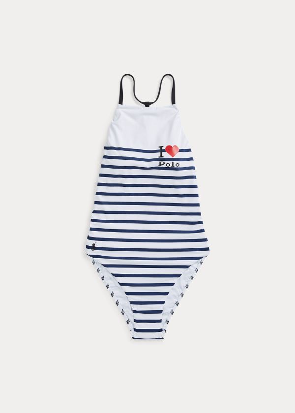 One-Piece Polo Ralph Lauren Mujer Azul Marino - Striped Halter - KWIJZ1567